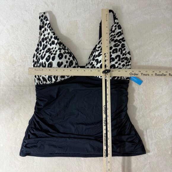 Bleu Rod Beattie Tankini Women's 14 Cheetah Padded Swim Top Adjustable Strap - Picture 7 of 9